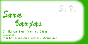 sara varjas business card